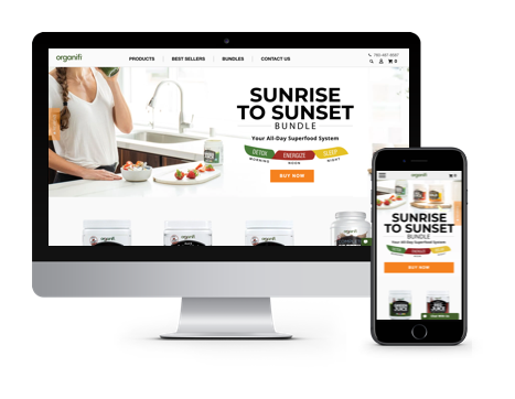 Organifi website displayed on desktop and mobile