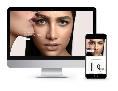 SRTA Style Cosmetics website displayed on desktop and mobile
