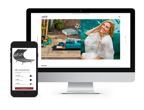 Tidelli Outdoor Living website displayed on desktop and mobile
