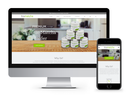 TruMatcha website displayed on desktop and mobile