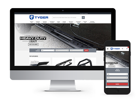 Tyger Auto website displayed on desktop and mobile