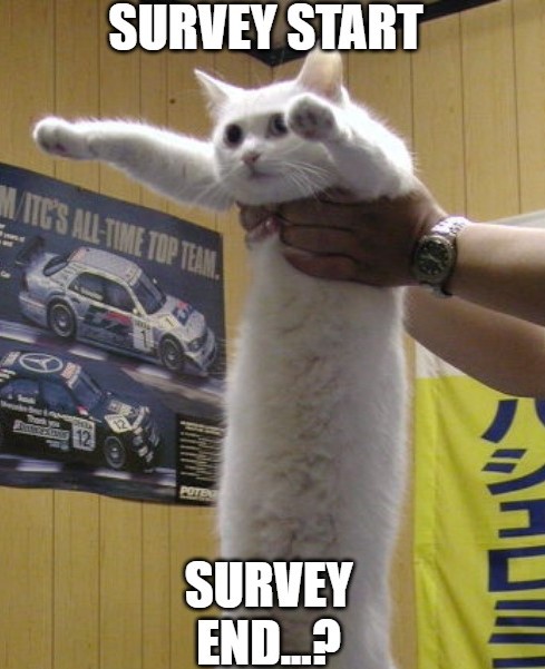 survey starts at the head of long cat and never ends