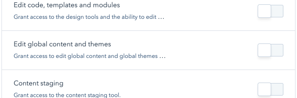 Screenshot of global content and themes setting in user permissions Screenshot of global content and themes setting in user permissions