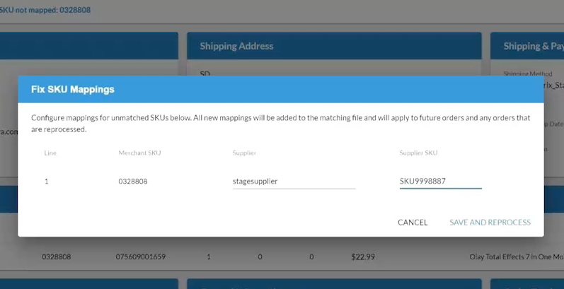 mismacth sku fix in Logicbroker portal