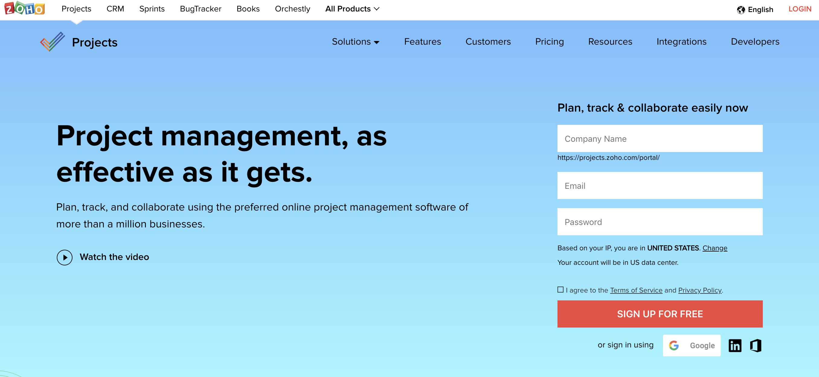 b2b landing page example