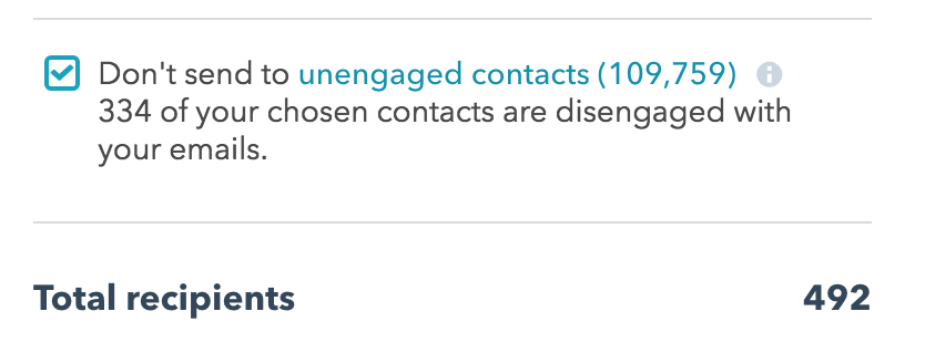 Exclude Unengaged in email list