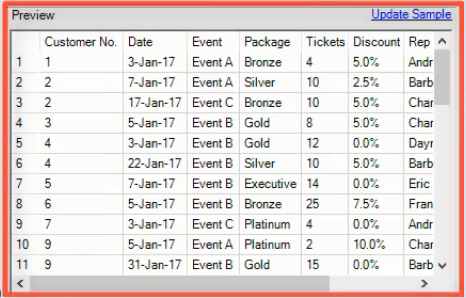 Data preview