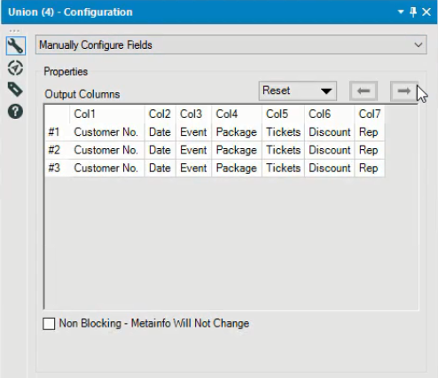 Configure Alteryx Union