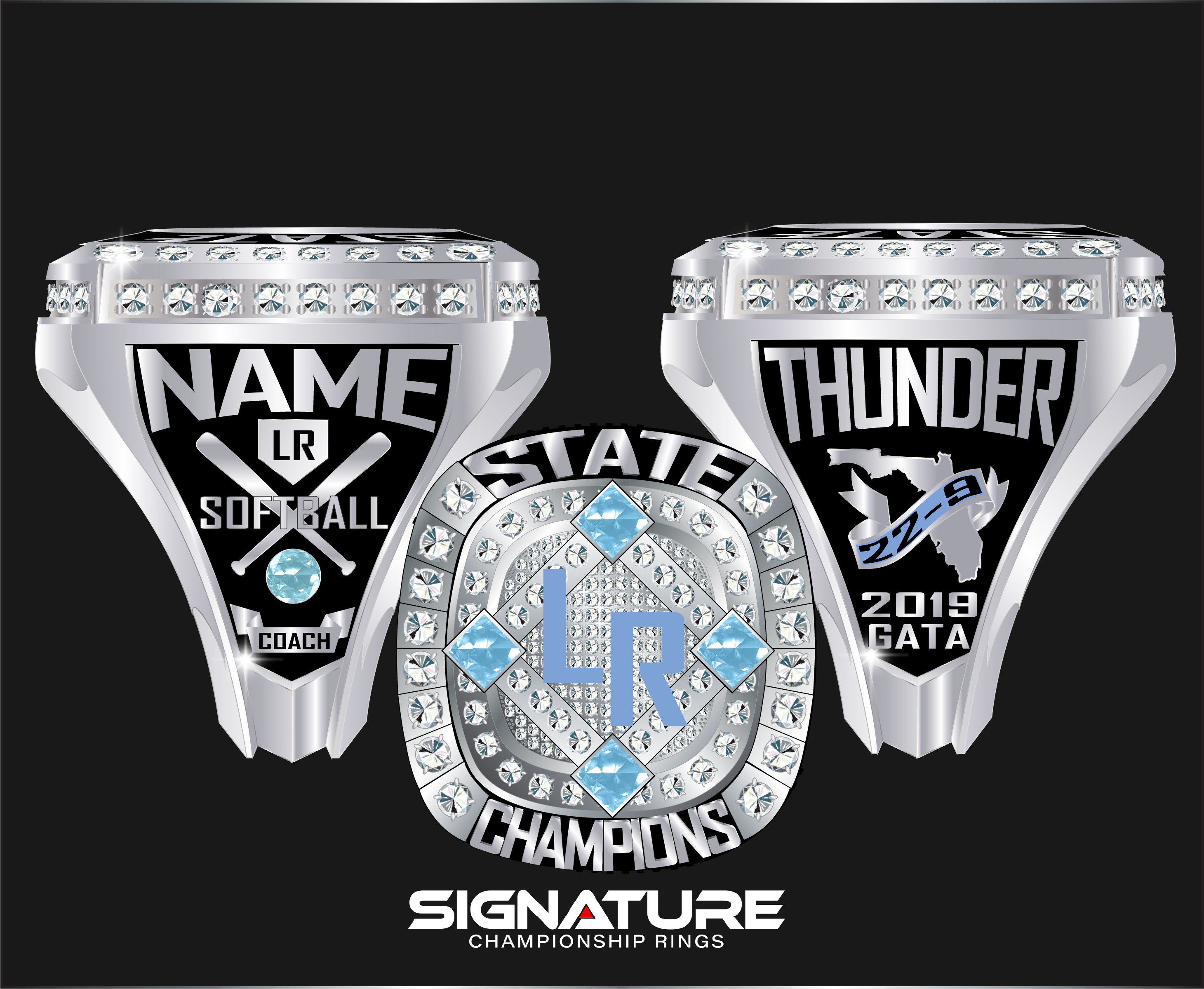 softball championship rings