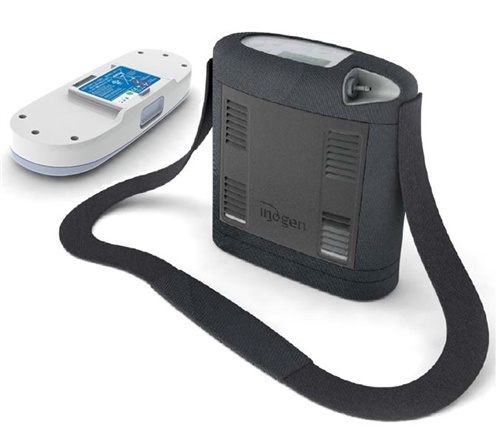 portable oxygen concentrator and battery.