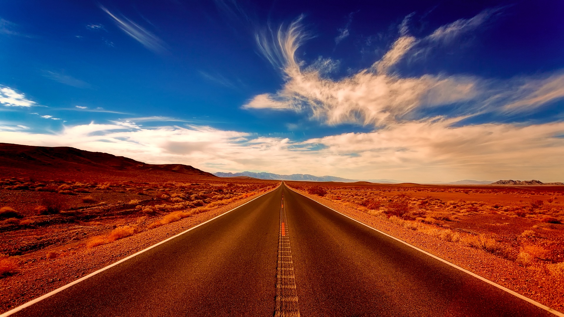 Empty road in the desert.
