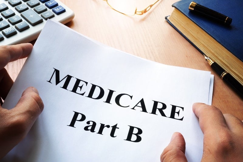 Medicare Part B on a sheet of paper.