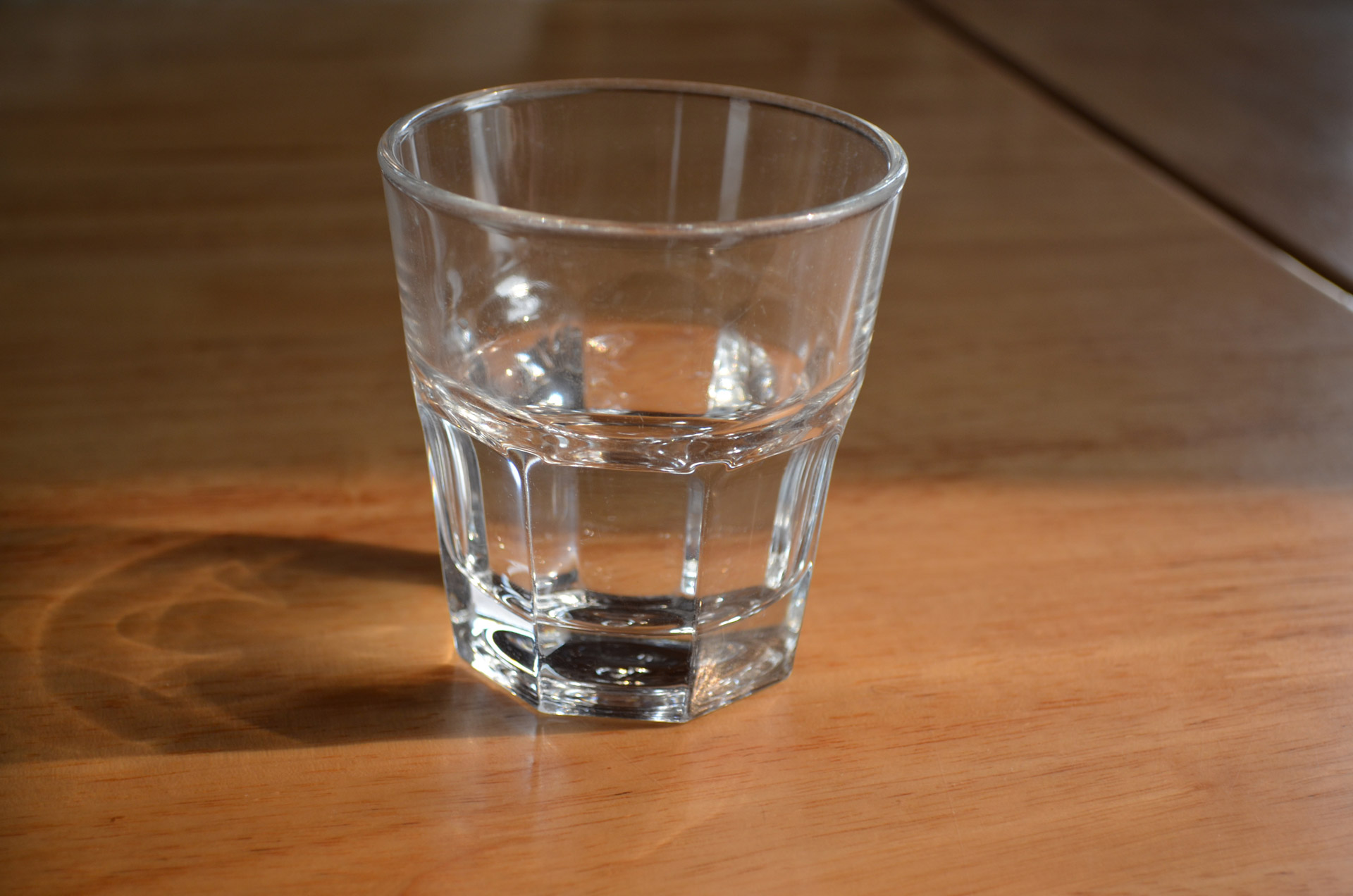 Glass with water in it