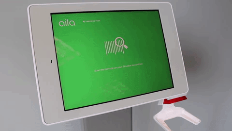 Aila scanner can capture barcodes and the front image of identification cards.