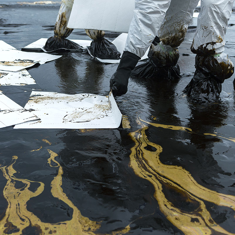 White spill sheets were designed to throw on top of an oil spill and throw away