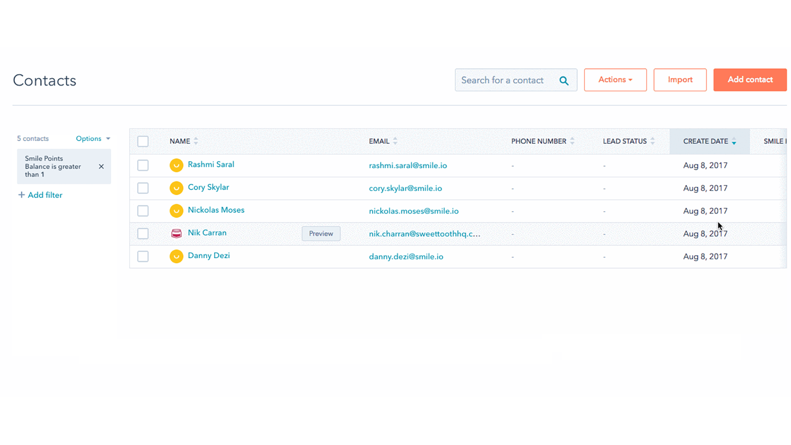 Filter Contacts by Rewards Data