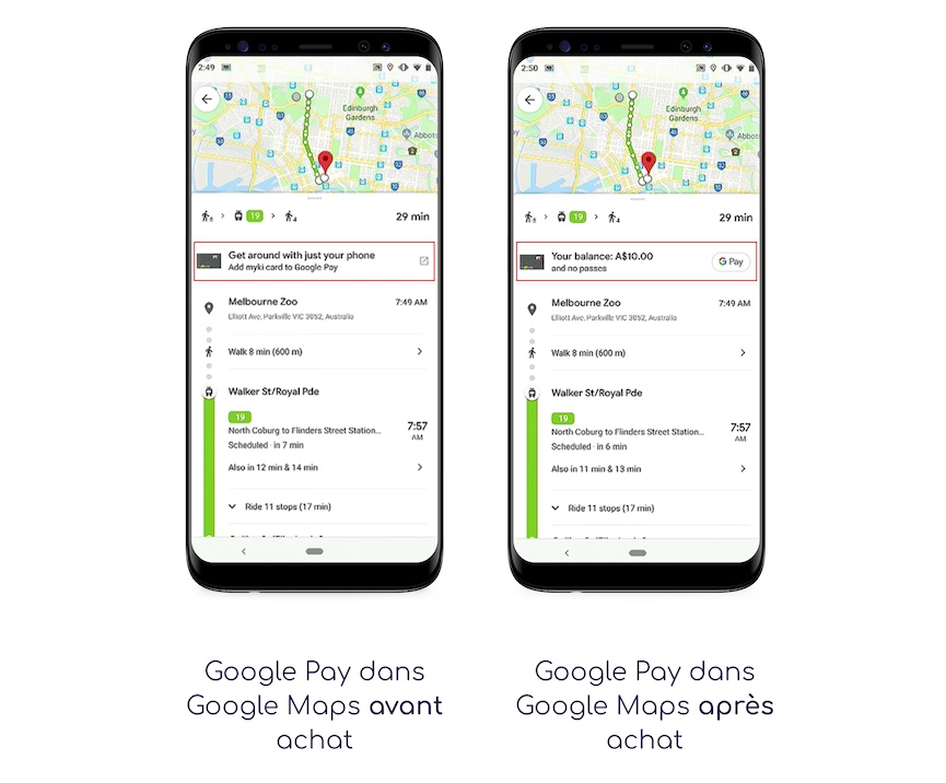 Google Pay dans Google Maps