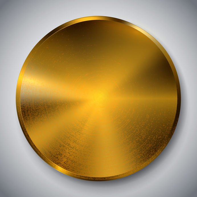 Golden metallic plate