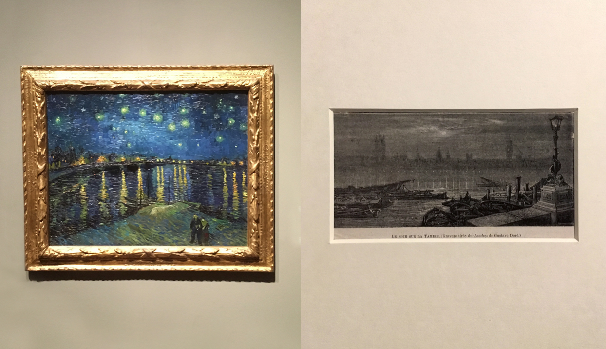 Van Gogh, Starry Night, Arles, 1888. Gustave Doré, Evening on The Thames, 1872