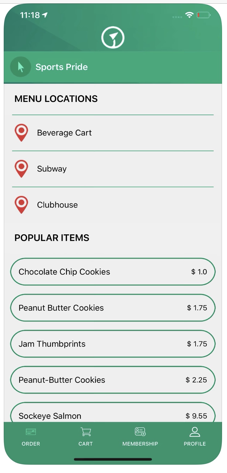 mobile golf course order food