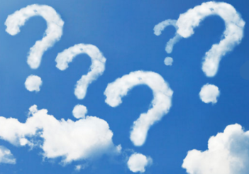 question marks in cloud