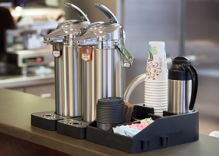 Coffee Airpot and Condiment Station