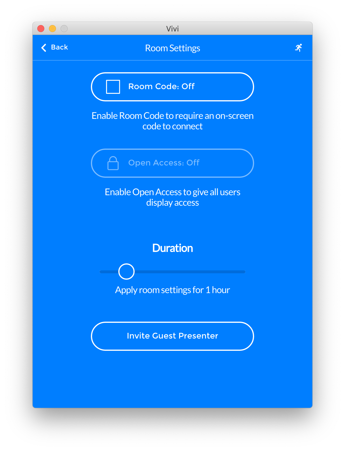 Room Settings Page