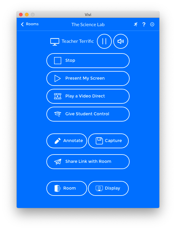 Display Settings Page in the Vivi App