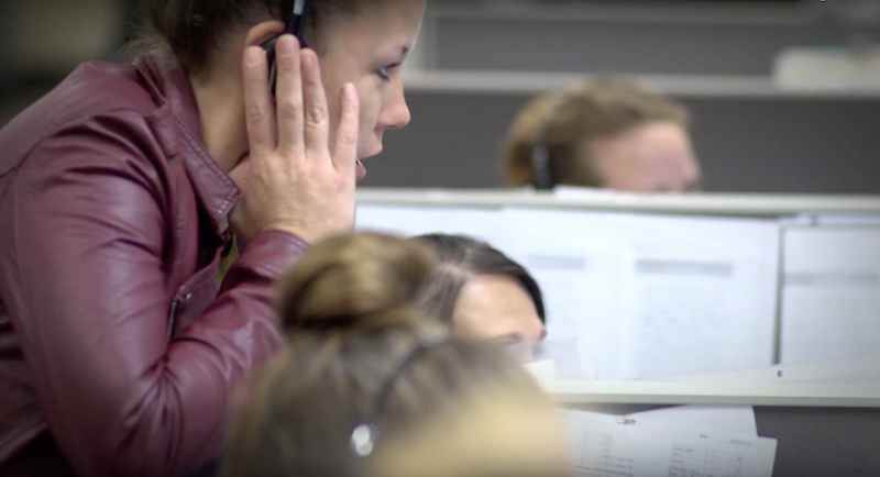 An image of a Gold Mountain Communications contact center.