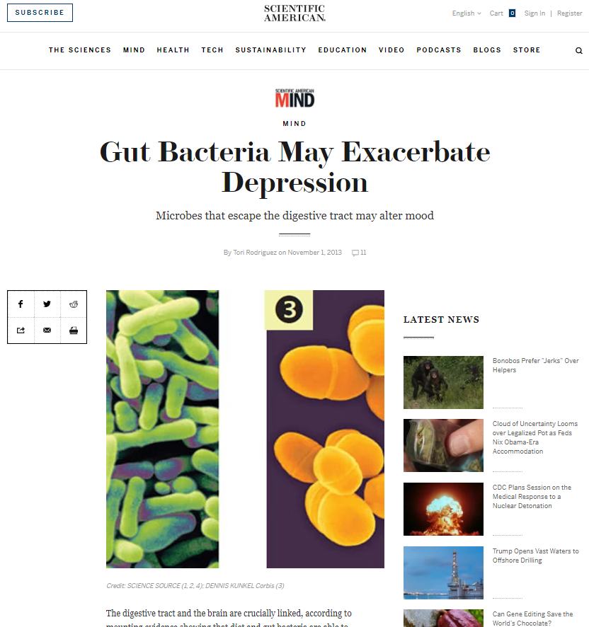 gut bacteria and depression