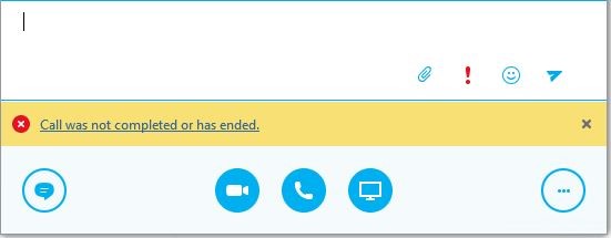skype call ended error