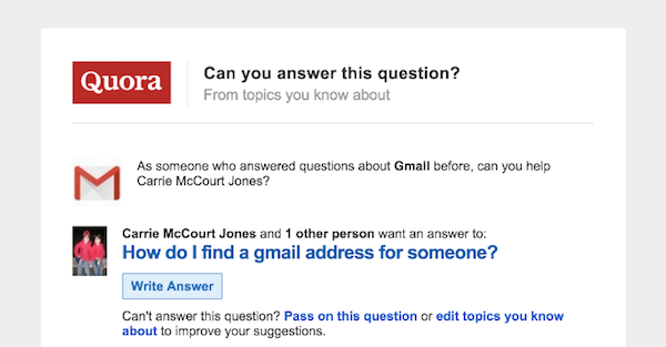  Quora email invite 