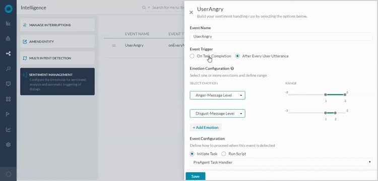 Kore.ai BOTs Platform Release v7.0_Sentiment Screenshot_2