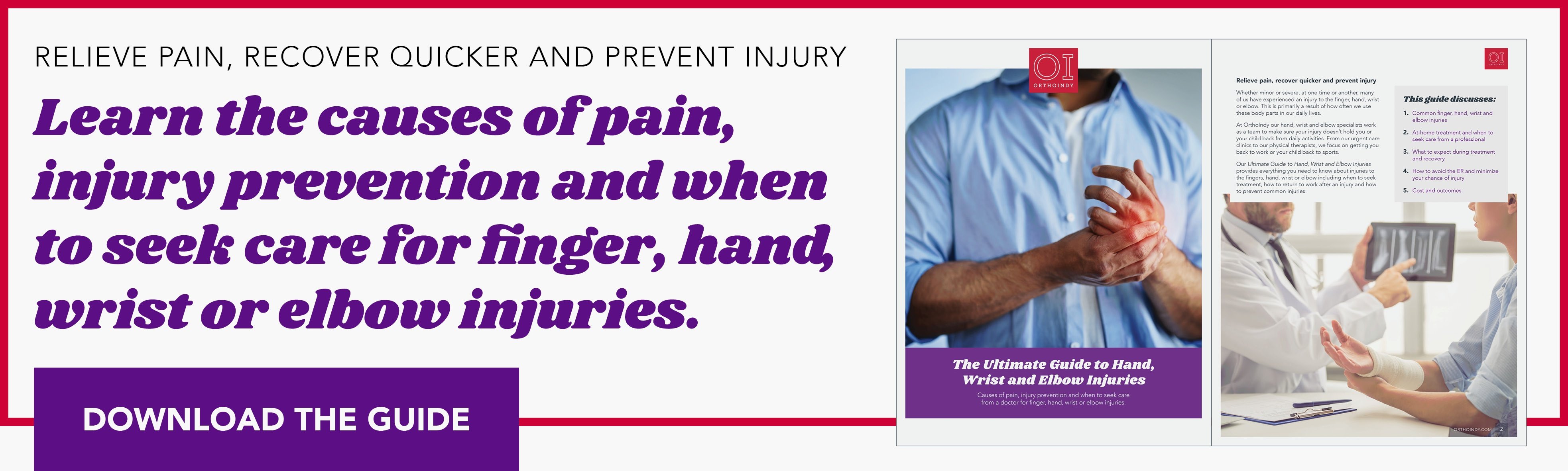 Relieve pain from hand, wrist or elbow injuries