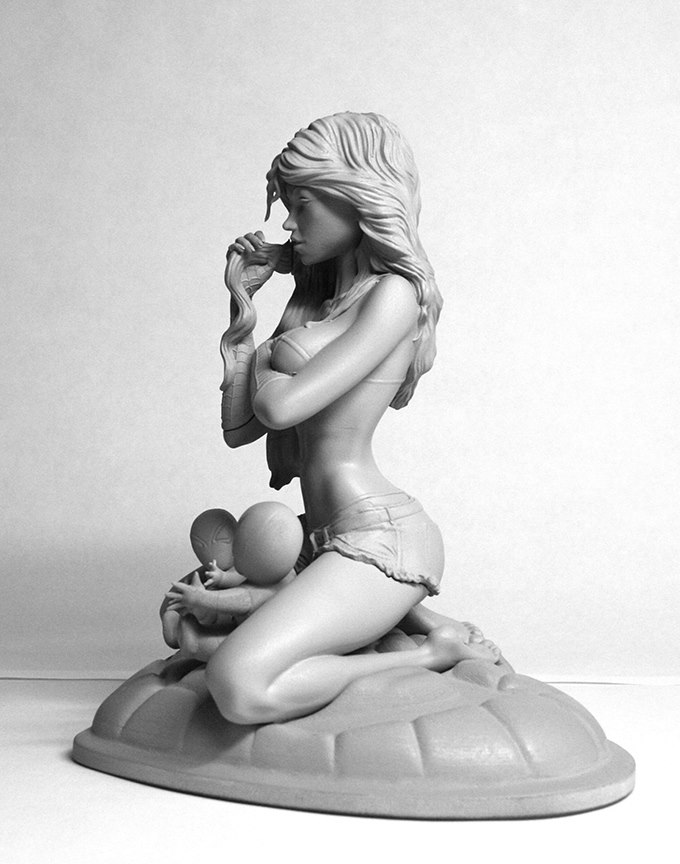 Spawning Pool Studios' Mary Jane Pin-Up Statue - Printed at Objex Unli...