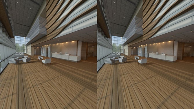 Stereoscopic Image of a 3D Rendering Hospital Virtual Reality