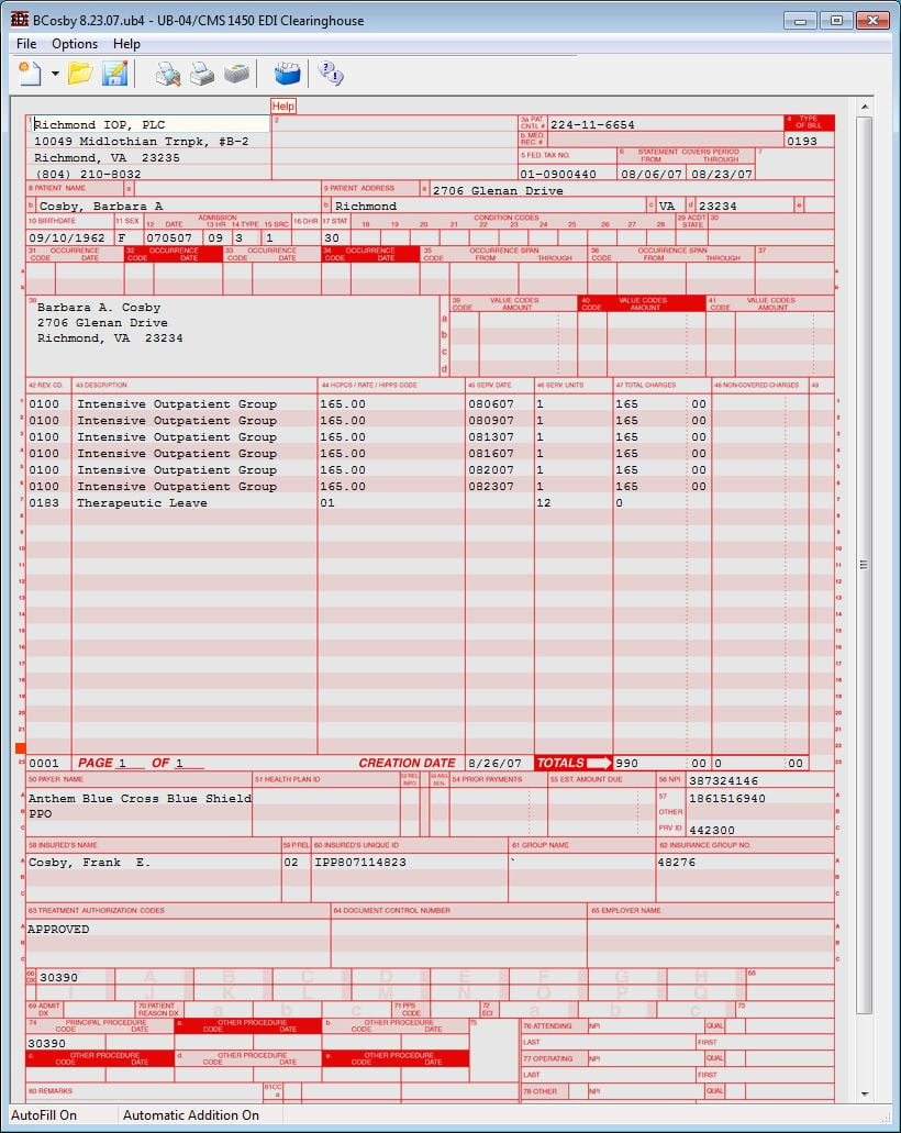 Medicare Advantage Inpatient Claim 