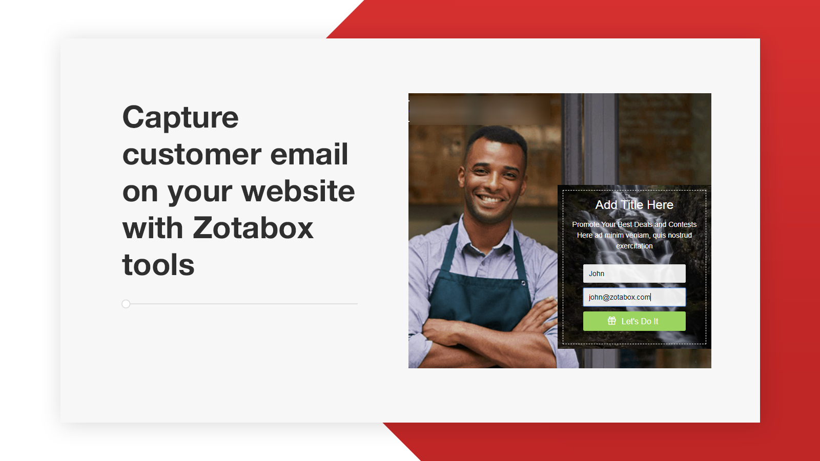 Capture customer email on your website