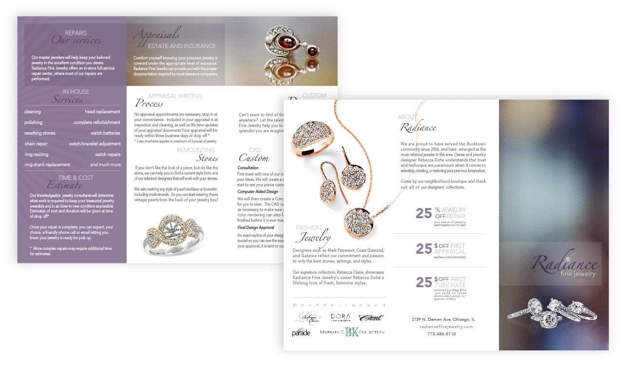 Info Borchure // Radiance Fine Jewelry