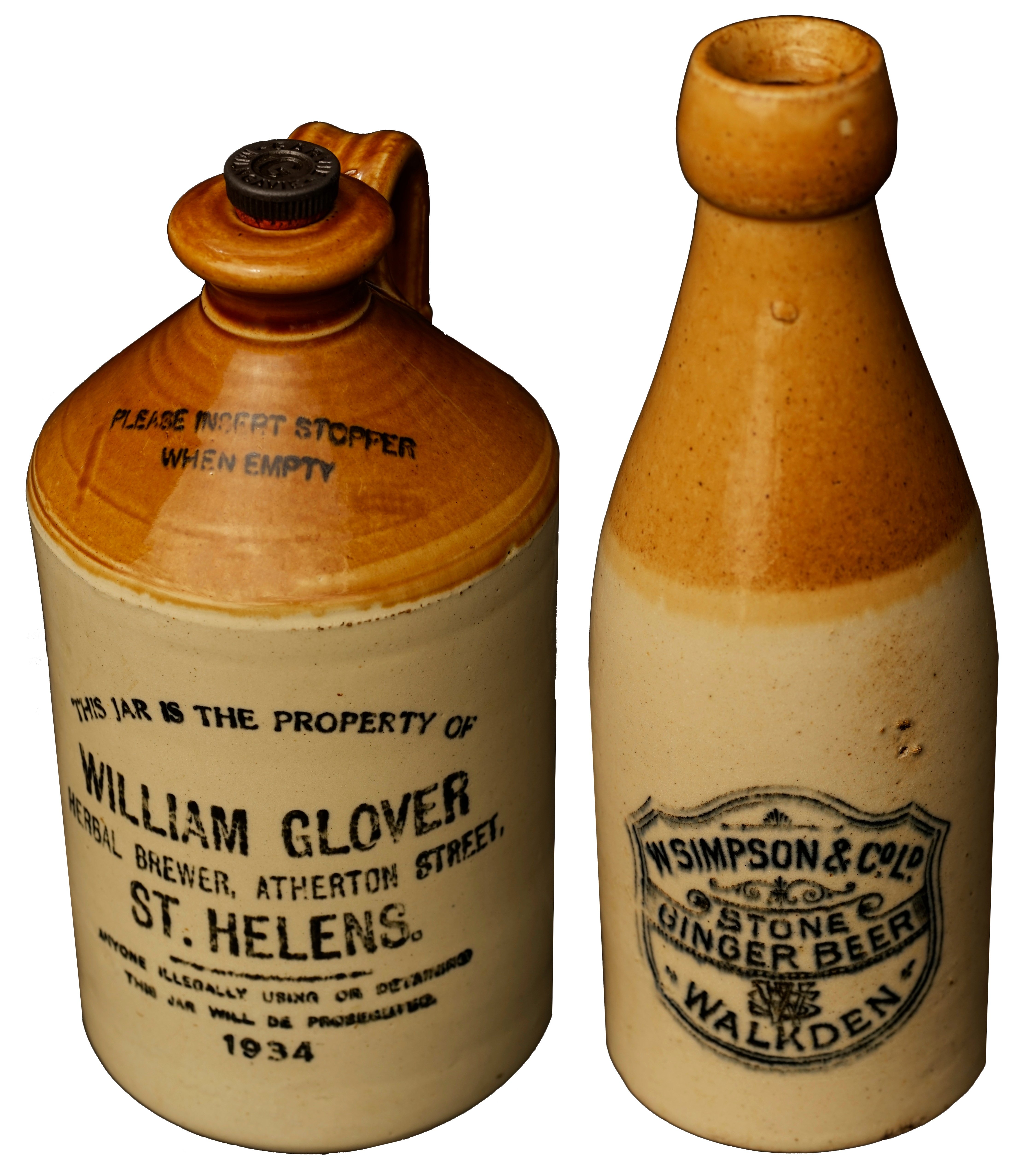 Early 20th century stoneware bottles
