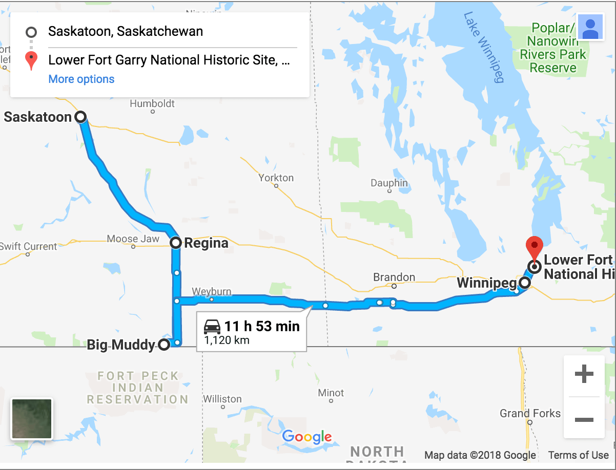 Saskatoon to Lower Fort Garry National Historic Site
