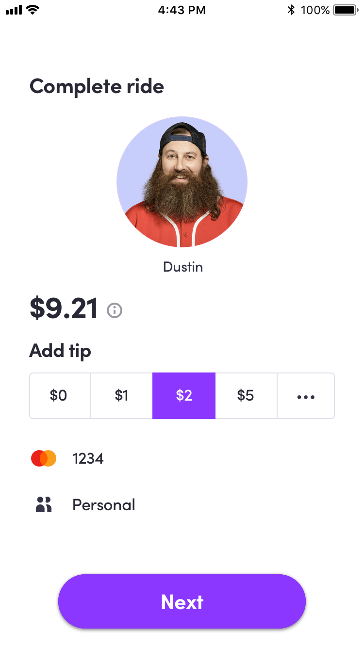 Lyft App - Rate & Pay 