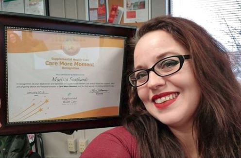 Congratulations Marissa Southards on being the first to win Supplemental Health Care's core value award!