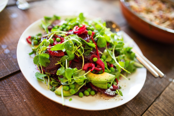 Plate of healthy food