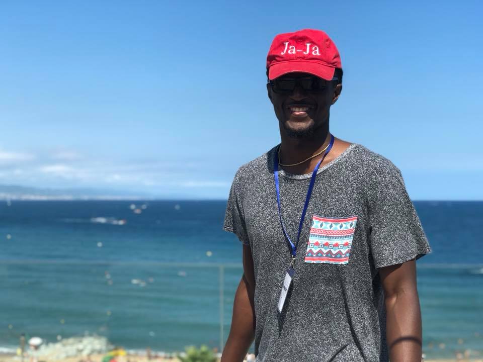 Kennedy Addo at the beachside in Barcelona