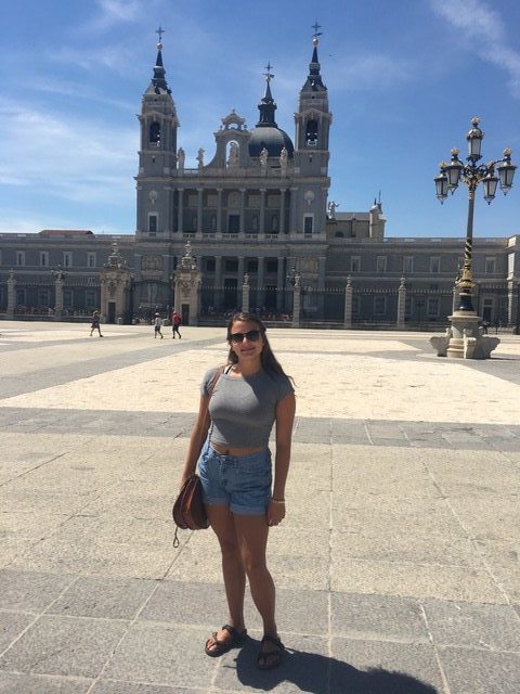 Madrid Intern in front of Almudena Cathedral