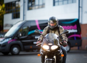 Diamond Logistics motorbike courier