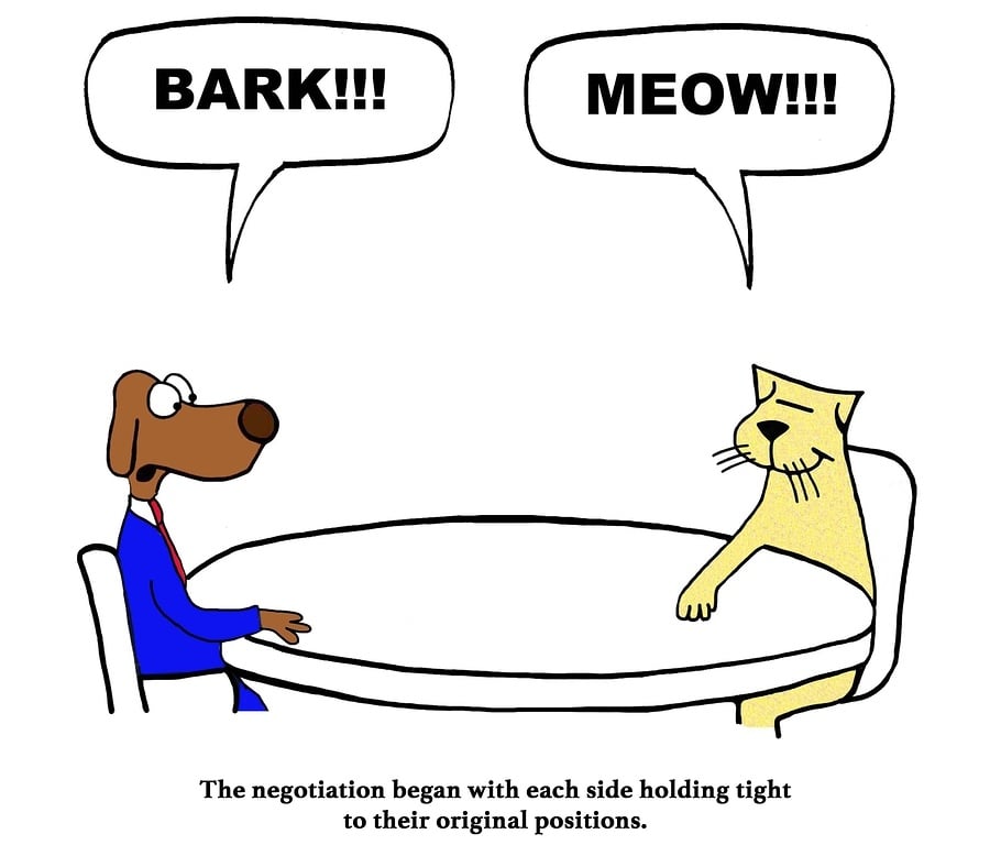Dog barking and cat meowing Negotiation comic