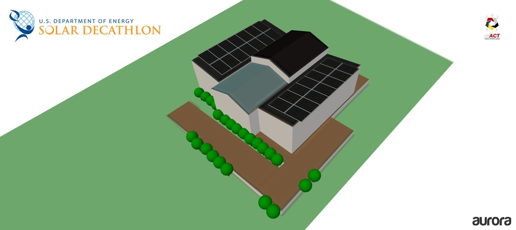 a 3D model of the reACT house Solar Decathlon 2017 house in Aurora