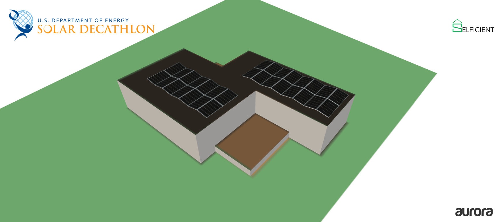 a model of the Selficient Solar Decathlon 2017 house by HU University of Applied Science Utrecht in the Netherlands, created in Aurora